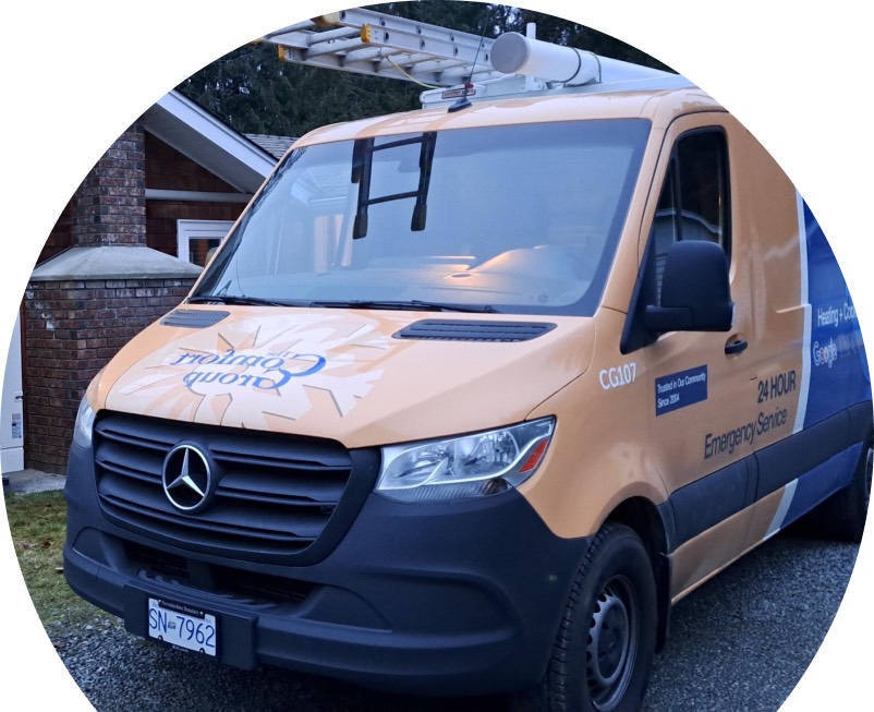 Image_20251009_182950_693 The Comfort Group Plumbing service van parked by a brick home highlighting trusted plumbing, heating & electrical expertise since 2004.