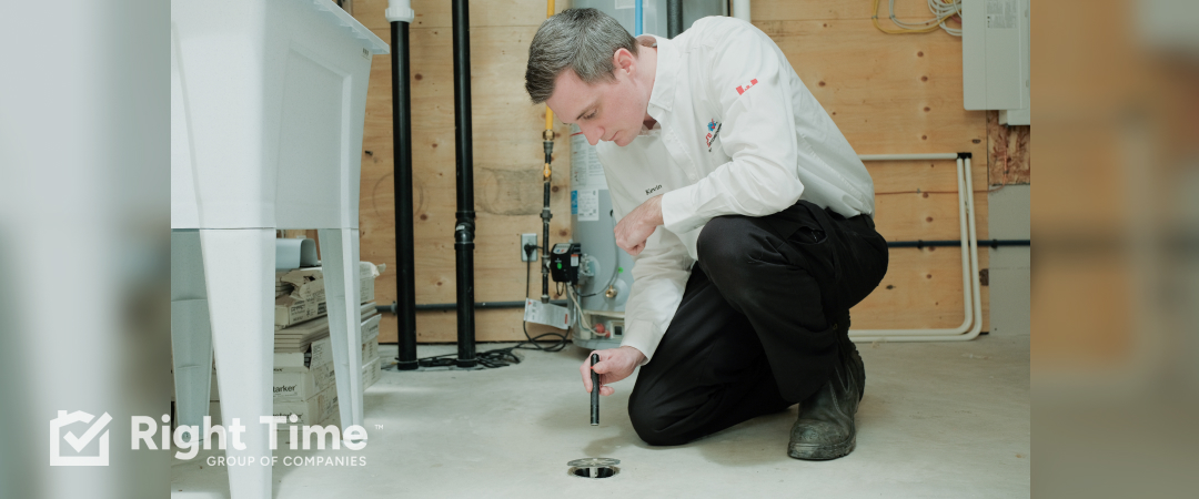 Professional drain inspection of a residential floor drain in Victoria.