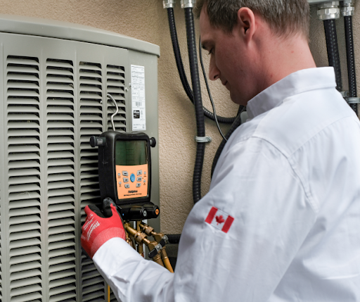 The Comfort Group technician responding to an emergency air conditioning call in Victoria.
